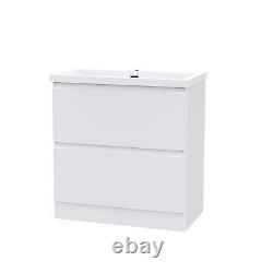 Alaska 800mm Freestanding 2-drawer White Vanity Cabinet Basin Unit