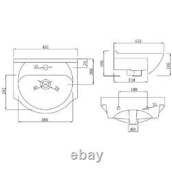 Alpine Black Toilet & Basin Vanity Unit Combination with Drawer Unit 1165mm
