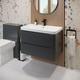 Anthracite Grey Wall Hung Vanity Unit & Basin 800mm Modern Bathroom Storage