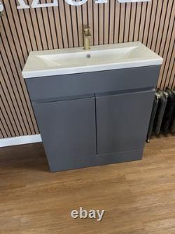 Anthracite Vanity Unit Inc Ceramic Sink Basin