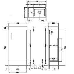 Anthracite Vanity Unit Including Ceramic Basin/Sink & Black Mixer Tap inc Waste