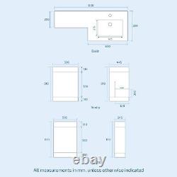 Aric 1100 RH Freestanding Grey Vanity, BTW Rimless Toilet, WC & Basin Flat Pack