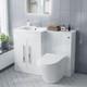 Aric 1100mm Lh White Gloss Bathroom Basin Vanity With Wc & Rimless Btw Toilet
