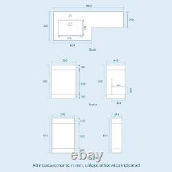 Aric 1100mm LH White Gloss Bathroom Basin Vanity with WC & Rimless BTW Toilet