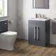 Artis Breeze Grey Gloss Freestanding Vanity Unit With Basin 600mm