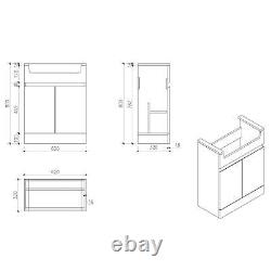 Aurora Grey Gloss Freestanding Vanity Unit with Semi Recessed Basin 600mm