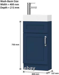 BELOFAY Crawley Blue 400mm Floor Standing Bathroom Vanity Unit With Basin