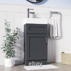 BELOFAY Crawley Grey 400mm Floor Standing Bathroom Vanity Unit With Basin