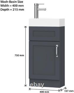 BELOFAY Crawley Grey 400mm Floor Standing Bathroom Vanity Unit With Basin