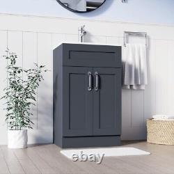 BELOFAY Crawley Grey 500mm Floor Standing Bathroom Vanity Unit With Basin