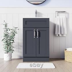 BELOFAY Crawley Grey 500mm Floor Standing Bathroom Vanity Unit With Basin