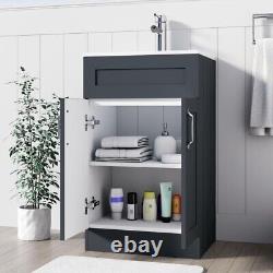 BELOFAY Crawley Grey 500mm Floor Standing Bathroom Vanity Unit With Basin