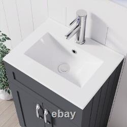 BELOFAY Crawley Grey 500mm Floor Standing Bathroom Vanity Unit With Basin