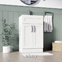 BELOFAY Crawley White 500mm Floor Standing Bathroom Vanity Unit With Basin