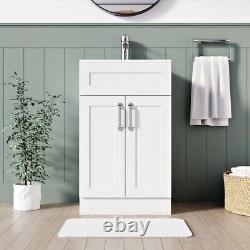 BELOFAY Crawley White 500mm Floor Standing Bathroom Vanity Unit With Basin