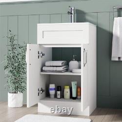 BELOFAY Crawley White 500mm Floor Standing Bathroom Vanity Unit With Basin