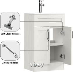 BELOFAY Crawley White 500mm Floor Standing Bathroom Vanity Unit With Basin