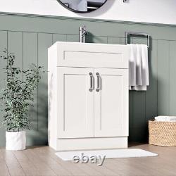 BELOFAY Crawley White 600mm Floor Standing Bathroom Vanity Unit With Basin