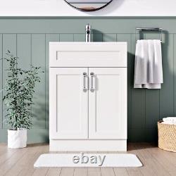 BELOFAY Crawley White 600mm Floor Standing Bathroom Vanity Unit With Basin