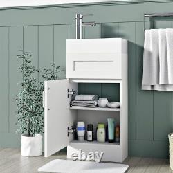 BELOFAY Crawley White Floor Standing Bathroom Vanity Unit With Ceramic Basin