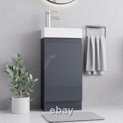 BELOFAY Denvor Grey 400mm Floor Standing Bathroom Vanity Unit With Basin