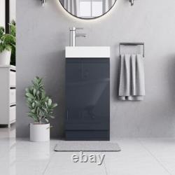 BELOFAY Denvor Grey 400mm Floor Standing Bathroom Vanity Unit With Basin