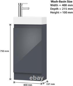 BELOFAY Denvor Grey 400mm Floor Standing Bathroom Vanity Unit With Basin