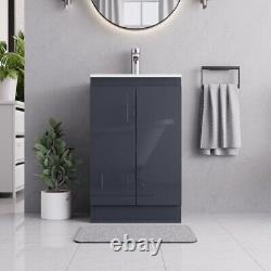 BELOFAY Denvor Grey 500mm Floor Standing Bathroom Vanity Unit With Basin