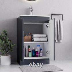 BELOFAY Denvor Grey 500mm Floor Standing Bathroom Vanity Unit With Basin