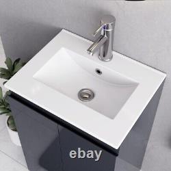 BELOFAY Denvor Grey 500mm Floor Standing Bathroom Vanity Unit With Basin