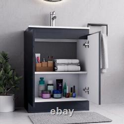 BELOFAY Denvor Grey 600mm Floor Standing Bathroom Vanity Unit With Basin