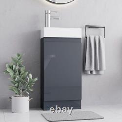 BELOFAY Denvor Grey Floor Standing Bathroom Vanity Unit With Ceramic Basin