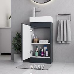 BELOFAY Denvor Grey Floor Standing Bathroom Vanity Unit With Ceramic Basin