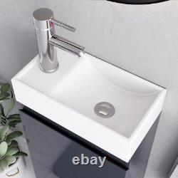 BELOFAY Denvor Grey Floor Standing Bathroom Vanity Unit With Ceramic Basin