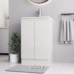 BELOFAY Denvor White 500mm Floor Standing Bathroom Vanity Unit With Basin