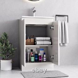 BELOFAY Denvor White 500mm Floor Standing Bathroom Vanity Unit With Basin