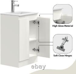 BELOFAY Denvor White 500mm Floor Standing Bathroom Vanity Unit With Basin