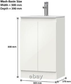 BELOFAY Denvor White 500mm Floor Standing Bathroom Vanity Unit With Basin