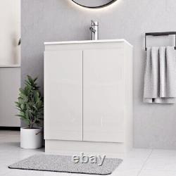 BELOFAY Denvor White 600mm Floor Standing Bathroom Vanity Unit With Basin