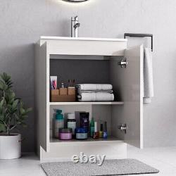 BELOFAY Denvor White 600mm Floor Standing Bathroom Vanity Unit With Basin