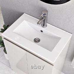 BELOFAY Denvor White 600mm Floor Standing Bathroom Vanity Unit With Basin