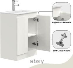 BELOFAY Denvor White 600mm Floor Standing Bathroom Vanity Unit With Basin