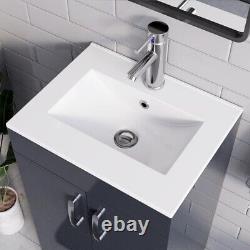 BELOFAY New York Grey 500mm Floor Standing Bathroom Vanity Unit With Basin