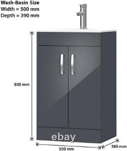 BELOFAY New York Grey 500mm Floor Standing Bathroom Vanity Unit With Basin