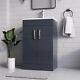 Belofay New York Grey Floor Standing Bathroom Vanity Unit With Ceramic Basin