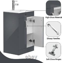 BELOFAY New York Grey Floor Standing Bathroom Vanity Unit With Ceramic Basin