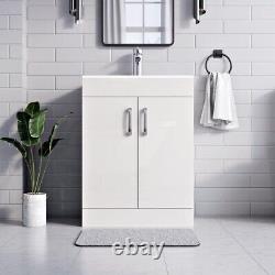 BELOFAY New York White 600mm Floor Standing Bathroom Vanity Unit With Basin