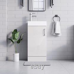 BELOFAY New York White Floor Standing Bathroom Vanity Unit With Ceramic Basin