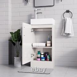 BELOFAY New York White Floor Standing Bathroom Vanity Unit With Ceramic Basin