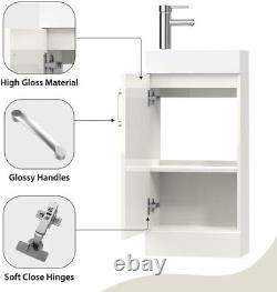 BELOFAY New York White Floor Standing Bathroom Vanity Unit With Ceramic Basin